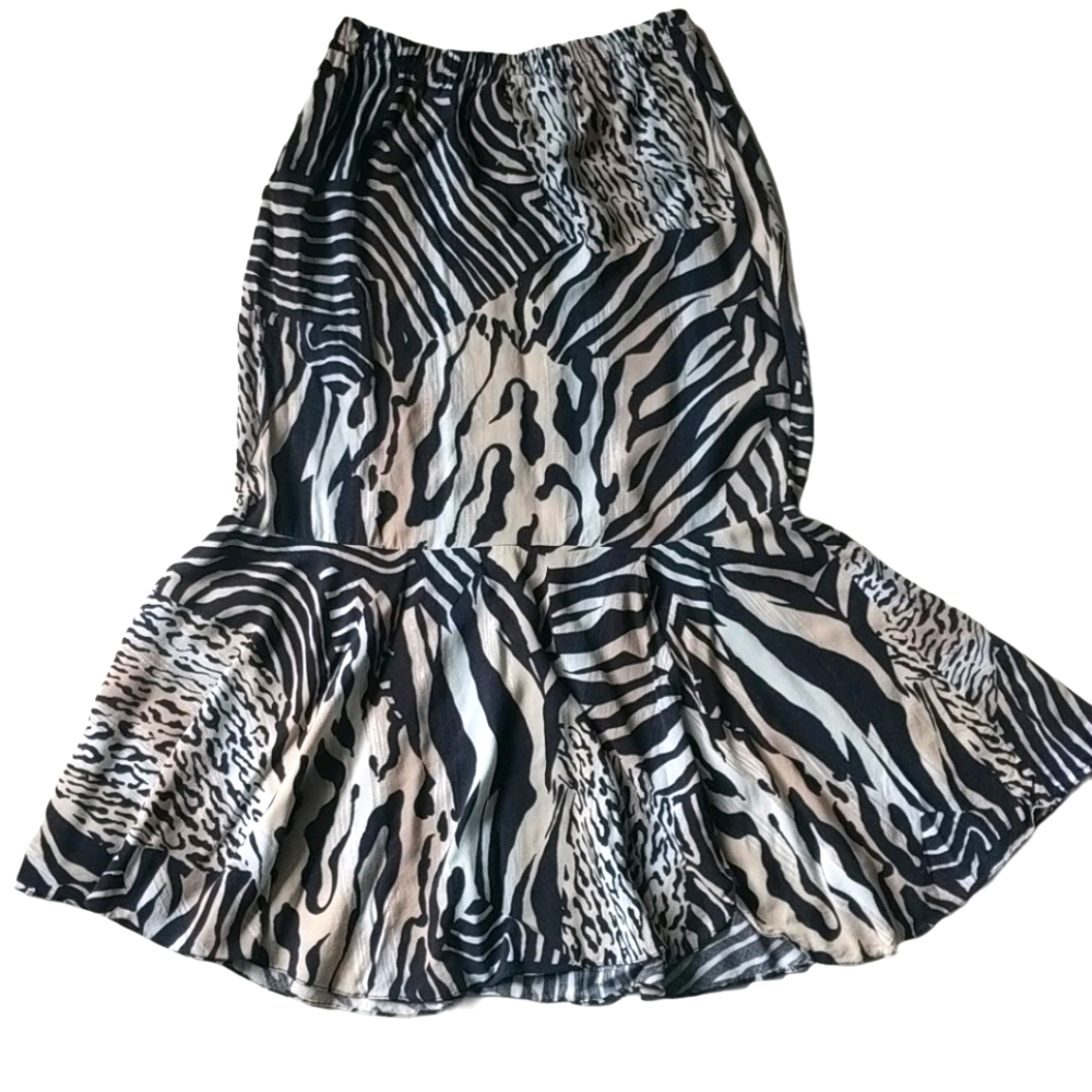 Vintage Animal Print Mermaid Skirt